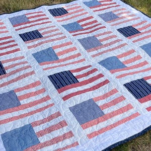 Handmade Customizable American Flag Quilt 72&quot;x72&quot;