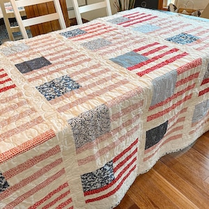 Handmade Customizable American Flag Quilt 72"x77"