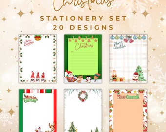 Printable Christmas Stationery Letter Paper Christmas Journal | Printable Christmas Notepad | Christmas Stationery | Festive Writing Paper