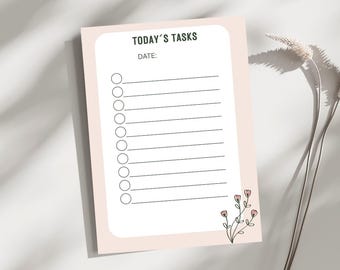 Blush Pink To Do List: Minimal A4 Daily Planner (Printable PDF Download