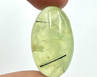 Prehnite Oval Gemstone, Natural Prehnite Cabochon, Prehnite Loose Stone Jewelry Making, Prehnite For Pendant, Polished Stone, Handcrafted
