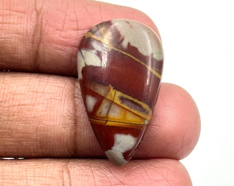 Cabujón de jaspe Noreena, cabujón de jaspe Noreena natural en forma de pera, gema suelta de jaspe, cabujón de base plana, ideal para joyería, 15,10 quilates.
