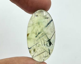 Prehnite Oval Gemstone, Natural Prehnite Cabochon, Prehnite Loose Gemstone Jewelry Making, Prehnite For Pendant, Polished Stone, Handcrafted
