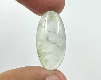 Prehnite Oval Gemstone, Natural Prehnite Cabochon, Prehnite Loose Gemstone Jewelry Making, Prehnite For Pendant, Polished Stone, Handcrafted