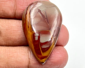 Cabujón de jaspe Noreena, cabujón de jaspe Noreena natural en forma de pera, gema suelta de jaspe, cabujón de base plana, ideal para joyería, 41,60 quilates.