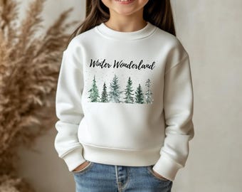 Youth Winter Wonderland Crewneck Sweatshirt - Winter Gift, Holiday Youth Sweatshirt, Kids Winter Clothing, Family Gift, Winter Lover Swater
