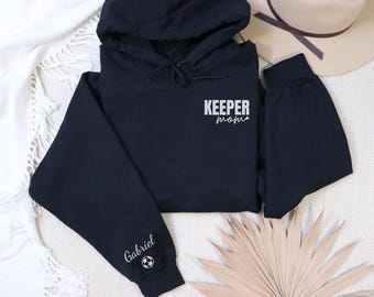 Fotbollsmålvaktsmamma Personlig Hoodie, Målvaktsmamma Tröja, Fotbollsmamma Gåva, Fotbollsmamma Hoodie, Anpassad Fotbollsmamma Tröja