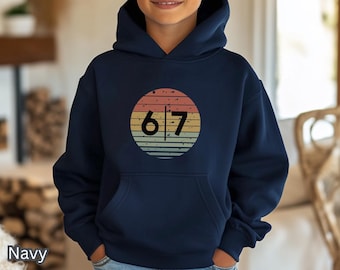 Six Seven Funny Kids Hoodie, Viral Internet 6 7 Meme Humor, Trendy Youth Hoodie