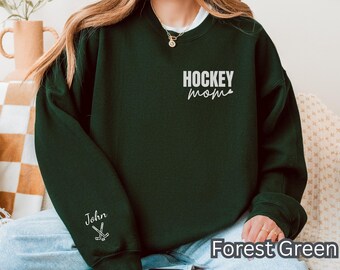 Hockey Mom Personalized Crewneck Sweatshirt | Custom Name Hockey Mom