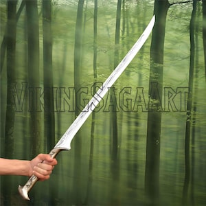 Handmade Elven Sword: Custom Engraved Viking Decor, Norse Gift