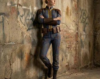 post Apocalyptic Style Vault Blue Jumpsuit Cosplay Utility Suit