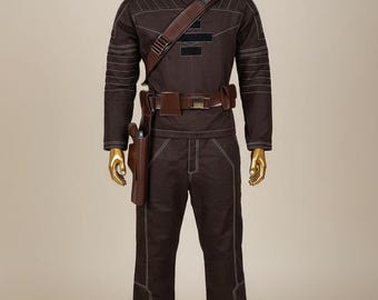 Mandalorian Flight Suit Inspired by Din Djarin – Custom Mando Cosplay 3-Piece Undersuit with Flak Vest & Leather Belt