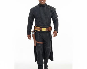 Black Boba Fett Inspired Bounty Hunter Cosplay Suit Handmade Mandalorian Style Costume