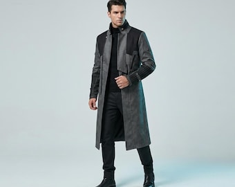 Adam Jensen Style Techwear Coat – Cyberpunk Cosplay Trench Jacket, Futuristic Streetwear Outfit