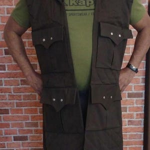 RavnForge Hooded Desert Nomad Coat – Distressed Tactical Canvas Jacket for Cosplay, LARP, Festivals & Streetwear image 3