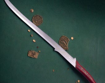 Elven Royal Sword Replica: Handcrafted 440C Stainless Steel with Leather Sheath