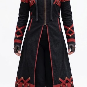 RavnForge Hooded Desert Nomad Coat – Distressed Tactical Canvas Jacket for Cosplay, LARP, Festivals & Streetwear image 1