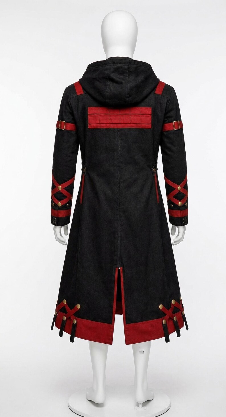 RavnForge Hooded Desert Nomad Coat – Distressed Tactical Canvas Jacket for Cosplay, LARP, Festivals & Streetwear image 7