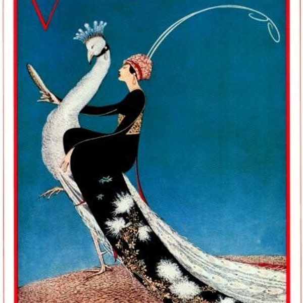 Vogue Magazine Cover  - Peacock-  George Plank illustration- Poster - Vintage