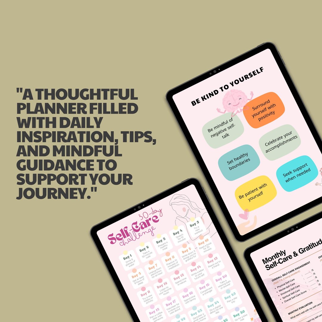 Self Care Planner Printable: Wellness Journal & Habit Tracker (US ...