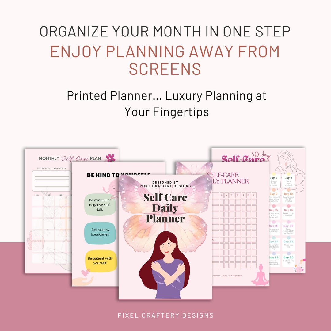 Self Care Planner Printable PDF | Wellness Journal and Habit Tracker ...