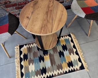 Boho Kilim Rug, Handwoven Kilim Rug, Cotton Flatweave Vintage Style Tribal Rug