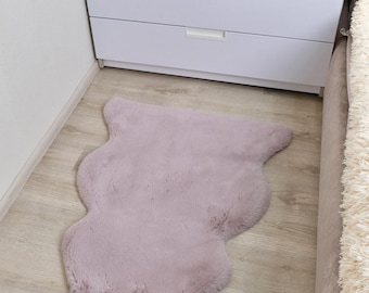 Rosa Plüsch Teppich | Weicher Teppich | Minimalistisches Schlafzimmer Design