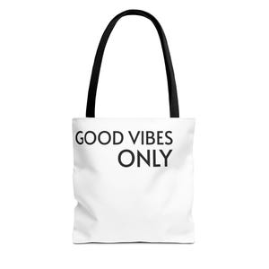 Good Vibes Only Tote Bag: Stylish Polyester Shopper, Reinforced Handles