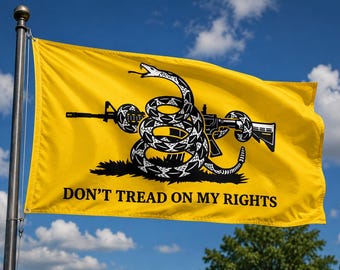 Bandeira com Rifle Cascavel, Estandarte Tático Americano, Arte Patriótica de Parede pela Liberdade