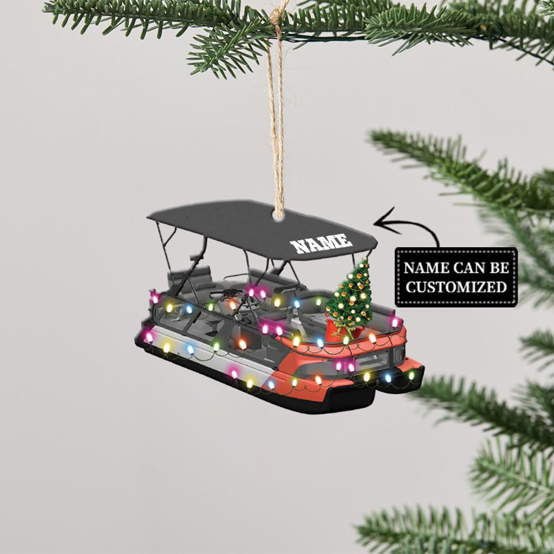 Personalized Pontoon Christmas Light Ornament Christmas Tree Etsy