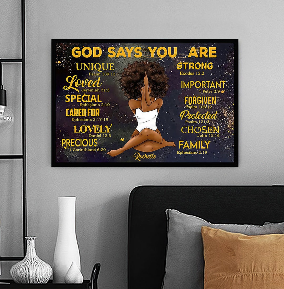 Black Queen Poster God Says You Are Posters Inspirational - Etsy