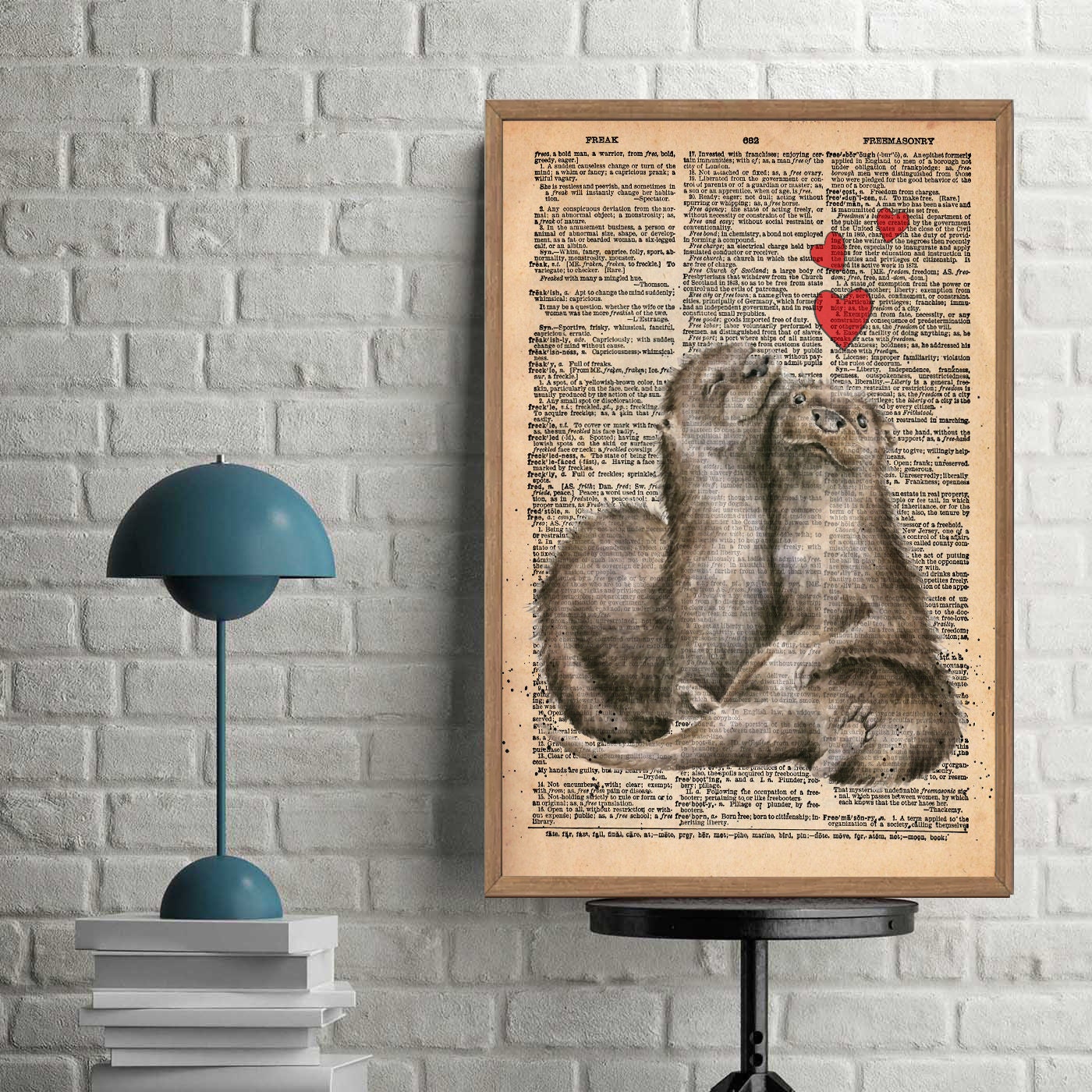 Discover Otter couple vintage Poster, Loving couple valentine Poster, Anniversary Gift, lovely Otter poster, No Frame