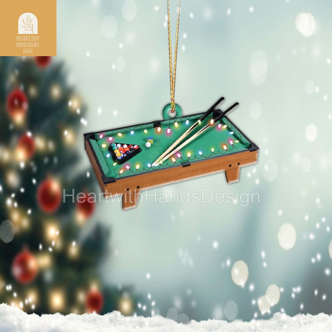 Billiard Table Game Christmas Hanging Ornament Pool Table Etsy