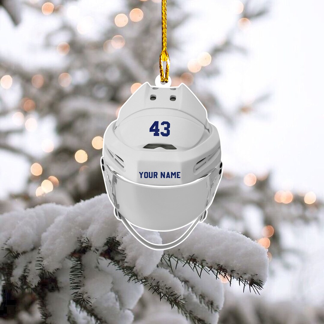 Ice Hockey Helmet Ornament Ice Hockey Christmas Ornament Etsy