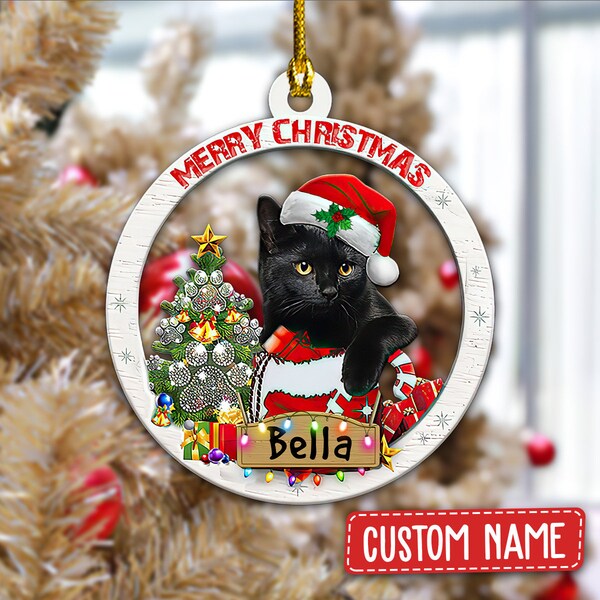 Black Cat Ornament Etsy