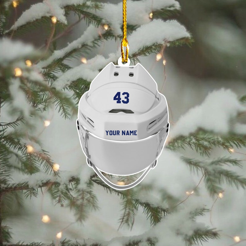 Ice Hockey Helmet Ornament Ice Hockey Christmas Ornament Etsy