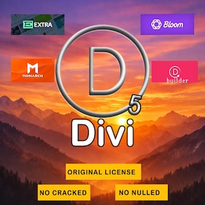 Divi 5, Divi Builder - Divi Theme / Unbegrenzte Websites / Automatische Updates / Lizenzaktivierung, API-Schlüssel / WordPress / 1 Jahr Updates.