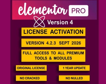 Licenza Elementor Pro per 1 sito • Aggiornamenti per 1 anno • Plugin WordPress originale • WooCommerce - Potenzia il tuo sito WordPress