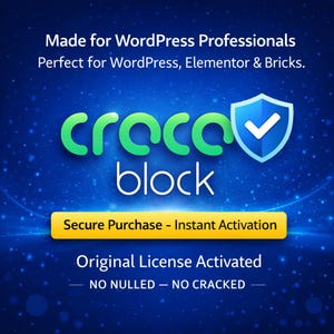 Crocoblock - 1 website for life / Automatic updates / Quick and secure installation, perfect for Elementor Pro on WordPress.