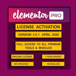 Elementor Pro Licencia 1 Sitio • Actualización 1 Año • Plugin Original WordPress • Woocommerce