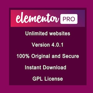 Elementor Pro - Website Builder - Unlimited Website Use / Instant Download - WordPress.