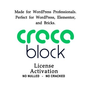 Crocoblock - 1 sito web per la vita / Aggiornamenti automatici / Installazione rapida e sicura, perfetta per Elementor Pro su WordPress.