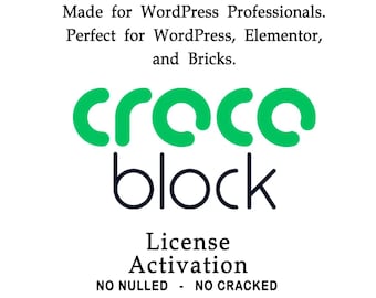 Crocoblock - 1 sitio web de por vida / Actualizaciones automáticas / Instalación rápida y segura, perfecto para Elementor Pro en WordPress.