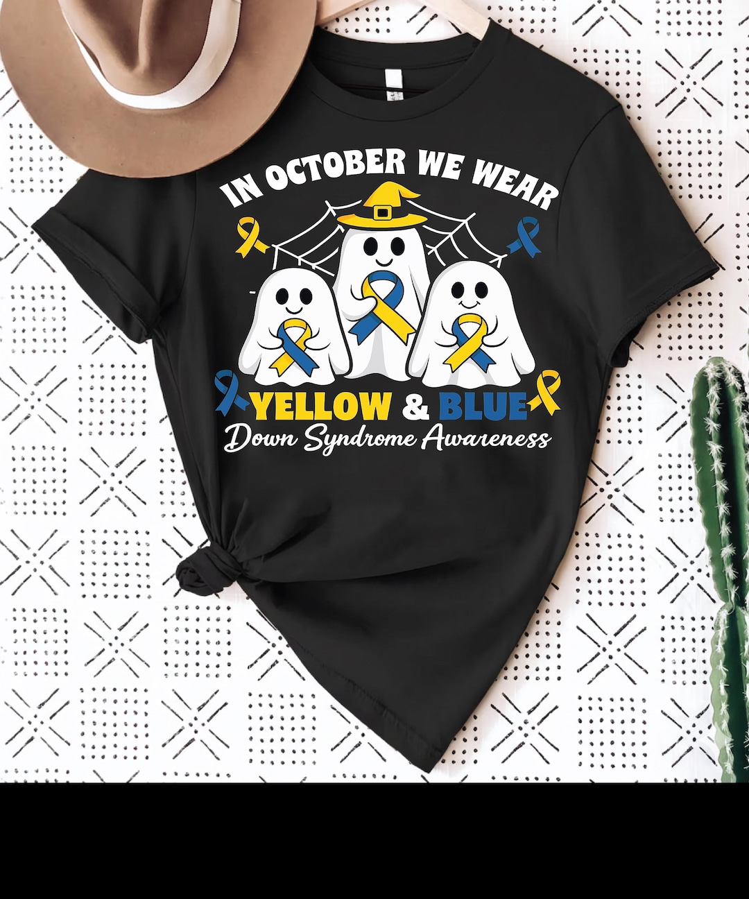 In October We Wear Yellow and Blue PNG | Family Ghost Halloween Design ...