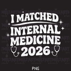 Medicina Interna 2026 PNG, Diseño para el Día de la Residencia, Regalo de Graduación de Medicina para Hombres y Mujeres (Descarga Digital)