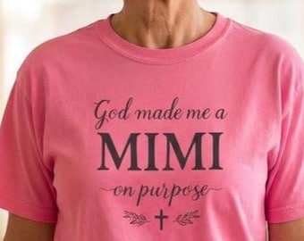 Camiseta Mimi, regalo para la abuela de parte de sus nietos, camiseta con temática religiosa, camiseta gráfica para abuela cristiana, regalo sentimental para Mimi, camiseta bendecida
