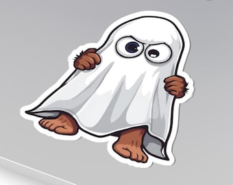 Pegatina de Halloween de Bigfoot fantasma – Calcomanía de Sassy Sasquatch, regalo para portátil y botella de agua de Yeti espeluznante