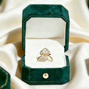 Lyxig mini-ringask i vintagestil, smyckesask i sammet, frieri-ringask, förlovningsringsdisplay, present till henne