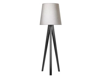 Handcrafted Ash Wood Tripod Floor Lamp, Modern Minimalist Design