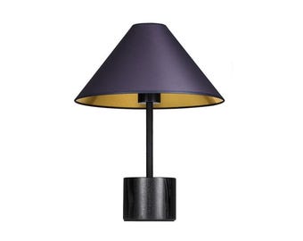 Ash Wood Desk Lamp: Modern Minimalist Design, Fabric Shade